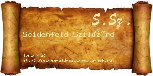 Seidenfeld Szilárd névjegykártya